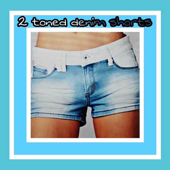💖 2 toned denim shorts ..NO OFFERS!!!! - Picture 1 of 3